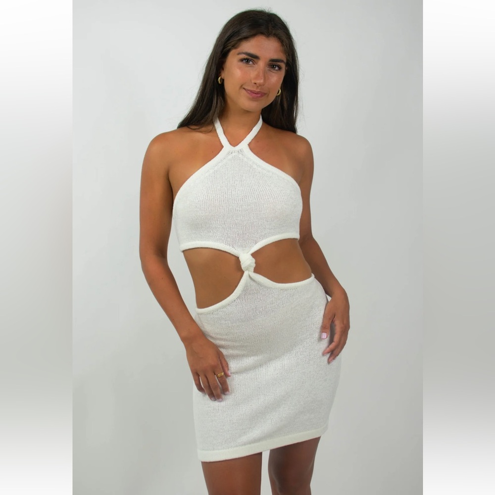 grey bandit white cutout sundress